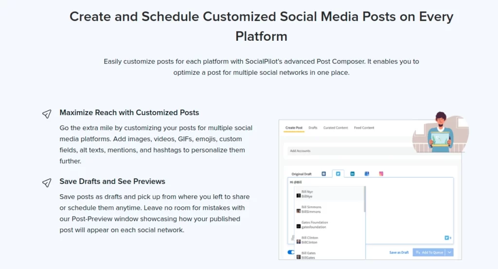 Scheduled Customized Social Media Post