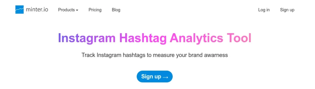 Minter.io Instagram Hashtag analytics tool