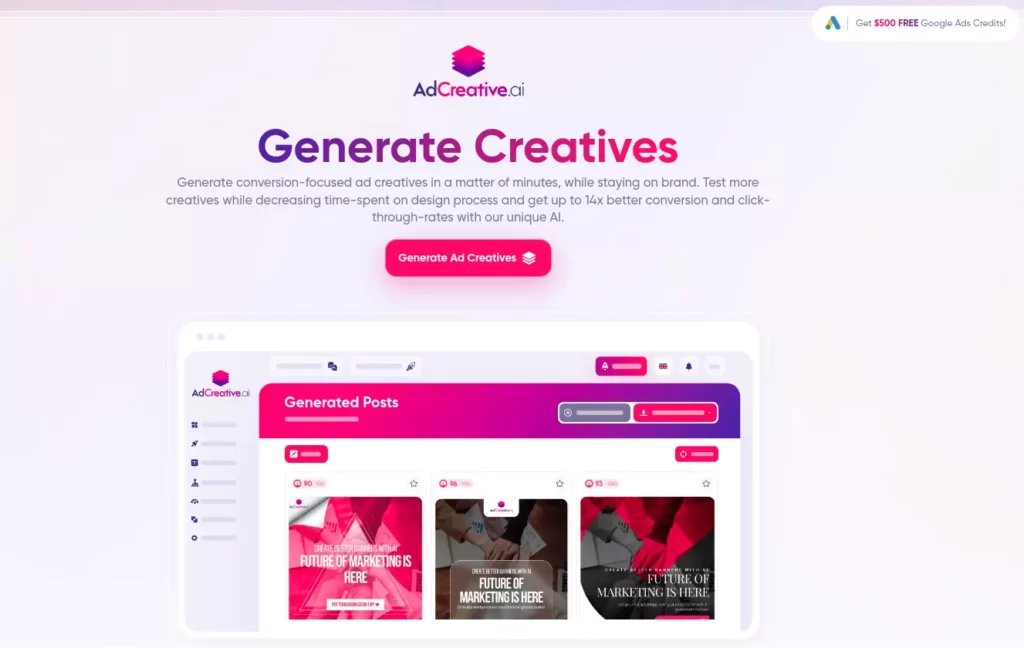 adcreative.ai generates creatives