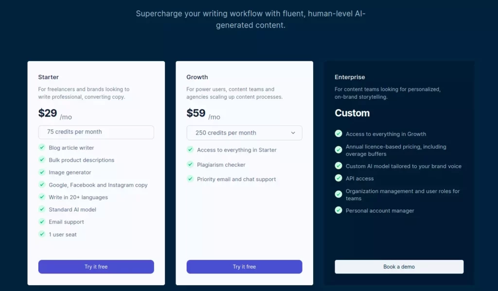 Hypotenuse.ai Review 2025: Best Plan, Pricing & Features 10 Hypotenuse.ai Pricing
