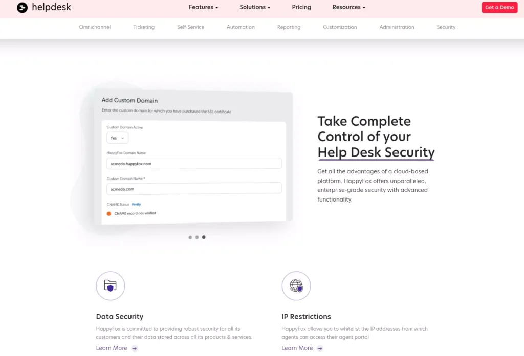 Happyfox Review 2025: Best Plan, Pricing & Features 18 Happyfox Security