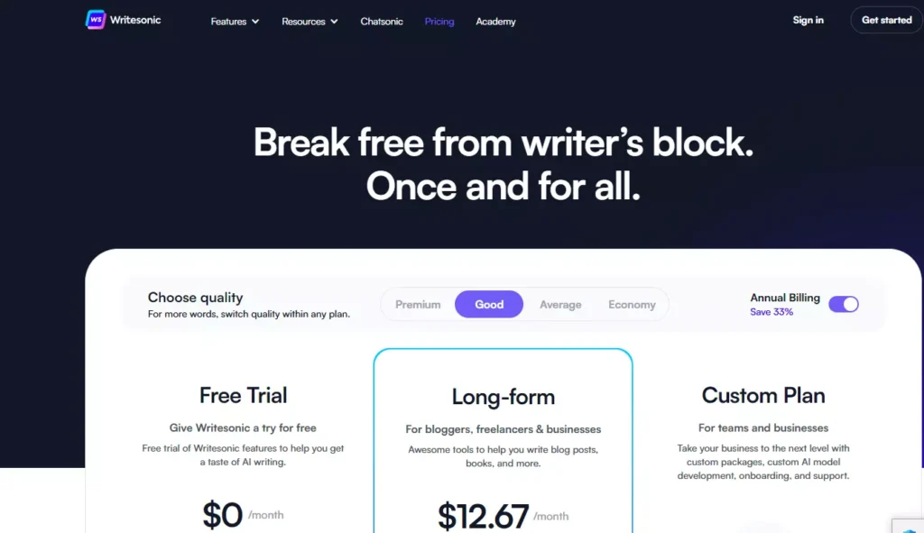 21 Best AI Writing Software Tools to Try in 2025 (Top Picks) 11 Writesonic Price