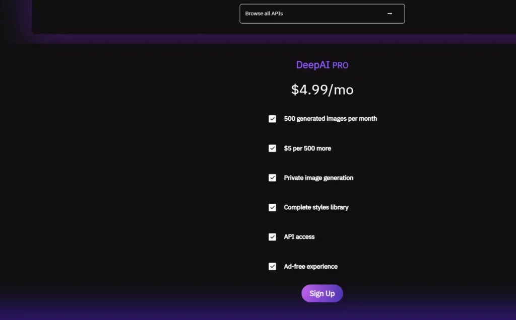 Deepai Pricing