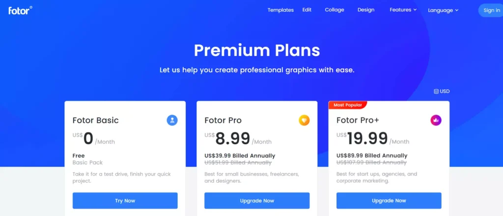 Fotor Pricing