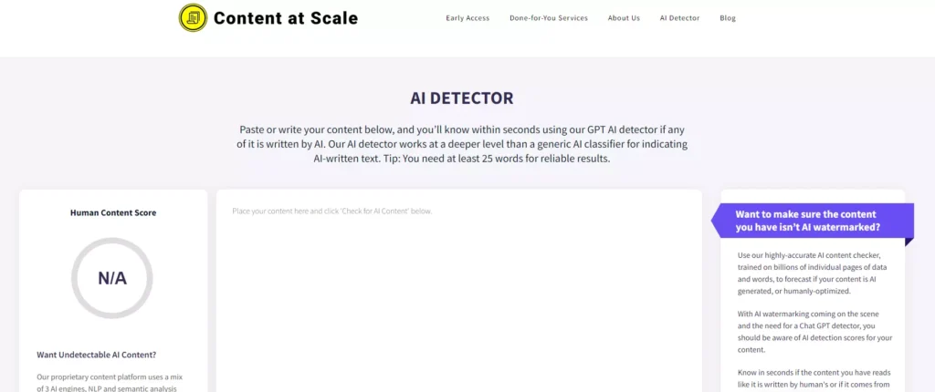 Content at scale ai detectors
