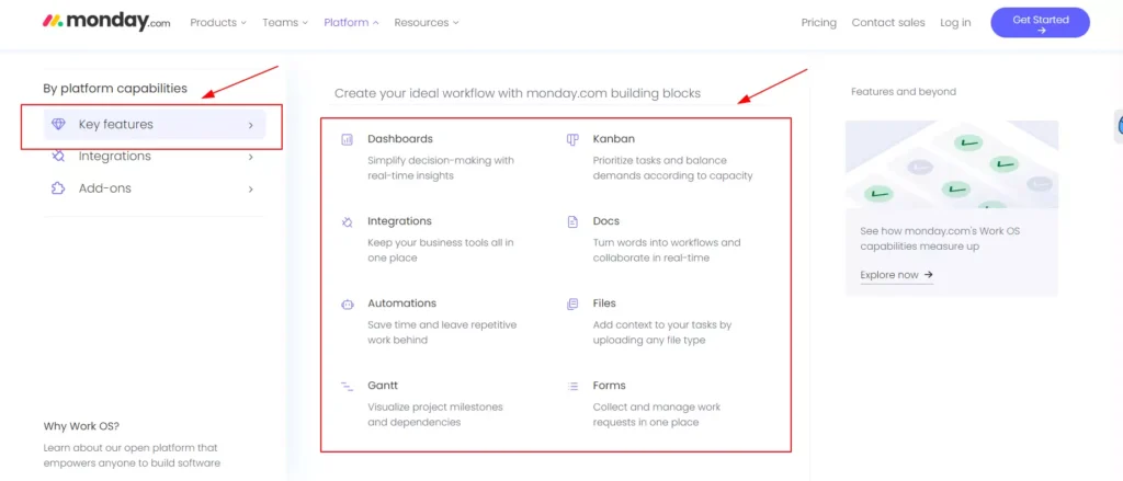 Key features of Monday.com